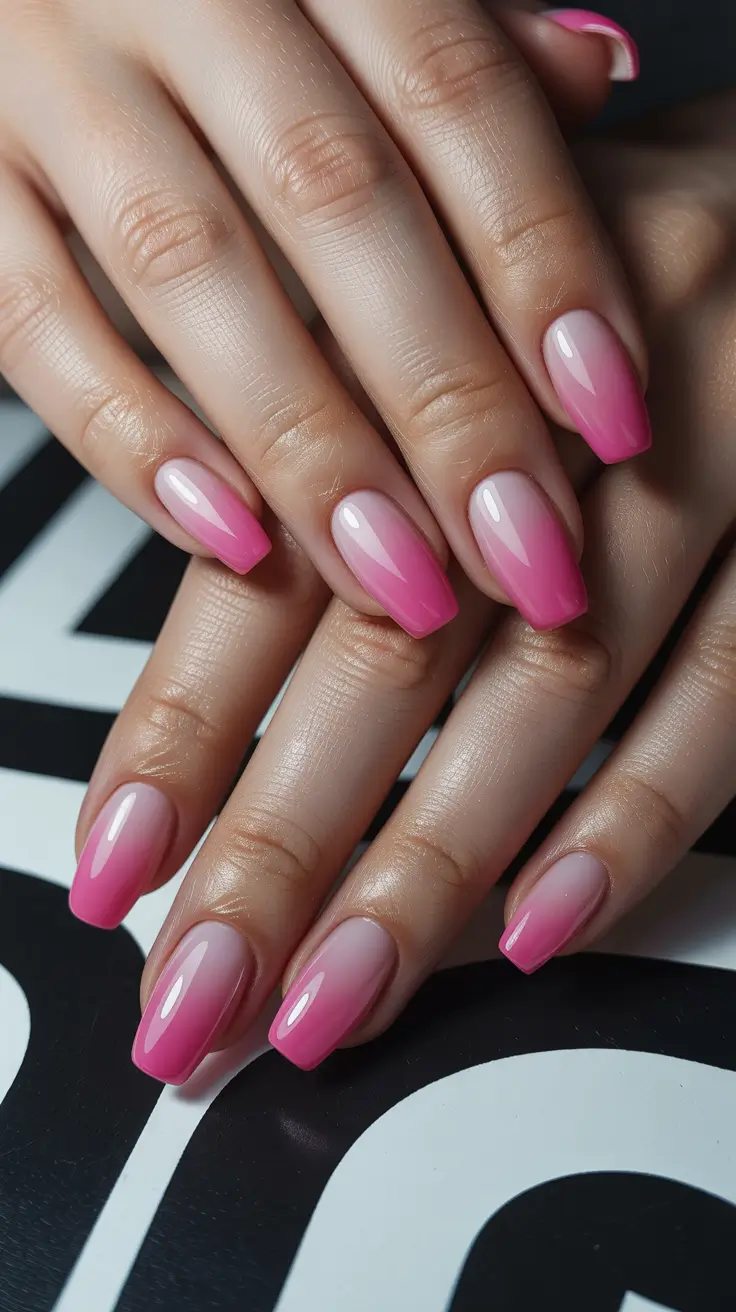 Trendy Pink Winter Nails 2025-2026 Pink Frost Fade