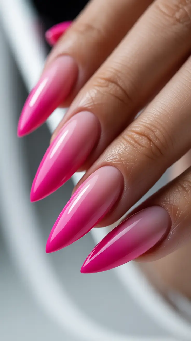 Trendy Pink Winter Nails 2025-2026 Frosted Pink Ombre