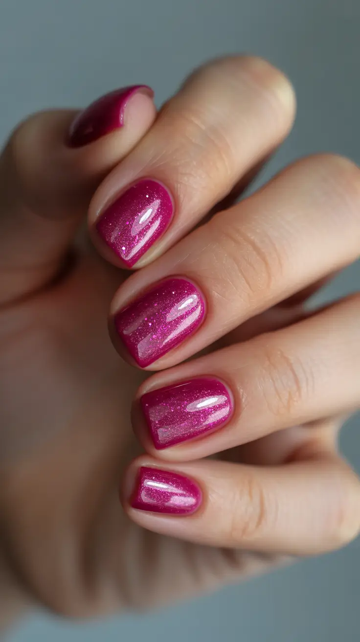 Trendy Pink Winter Nails 2025-2026 Twilight Pink Shimmer