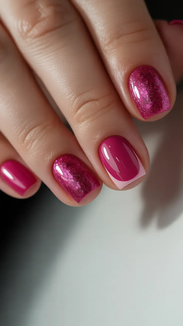 Trendy Pink Winter Nails 2025-2026 Glossy Candy Chrome