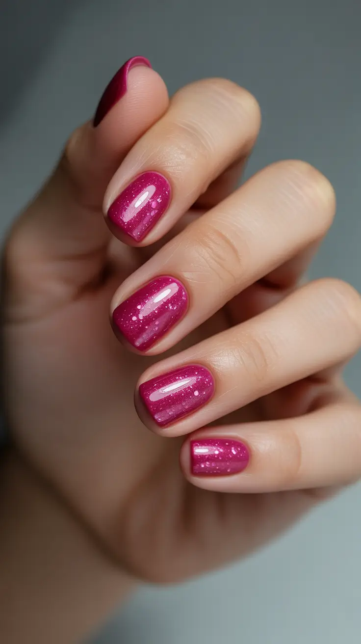 Trendy Pink Winter Nails 2025-2026 Rose Quartz Spark