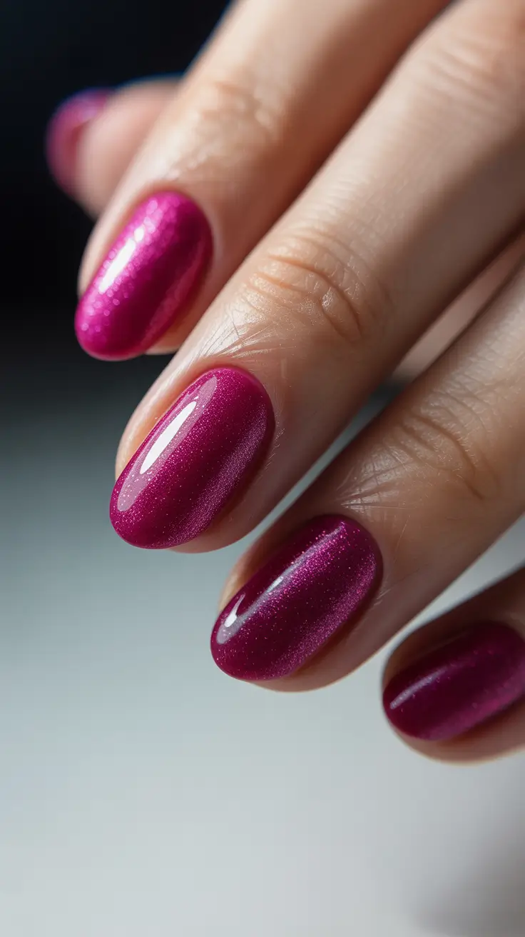 Trendy Pink Winter Nails 2025-2026 Mulberry Shine
