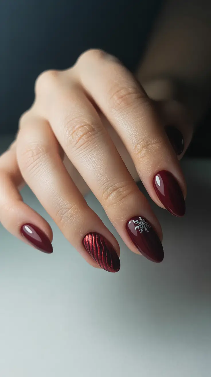 Trendy Red Nails Winter 2025-2026 Velvet Cherry Elegance