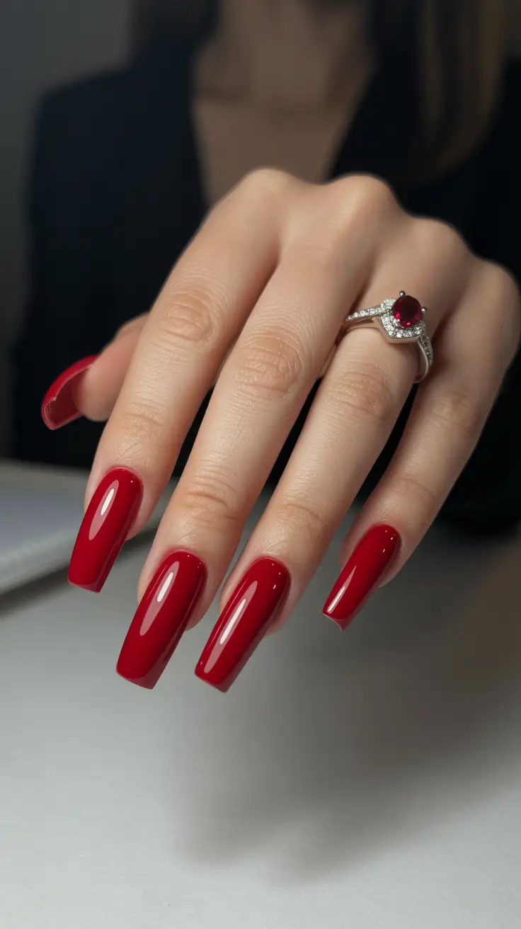 Trendy Red Nails Winter 2025-2026 Classic Power Red