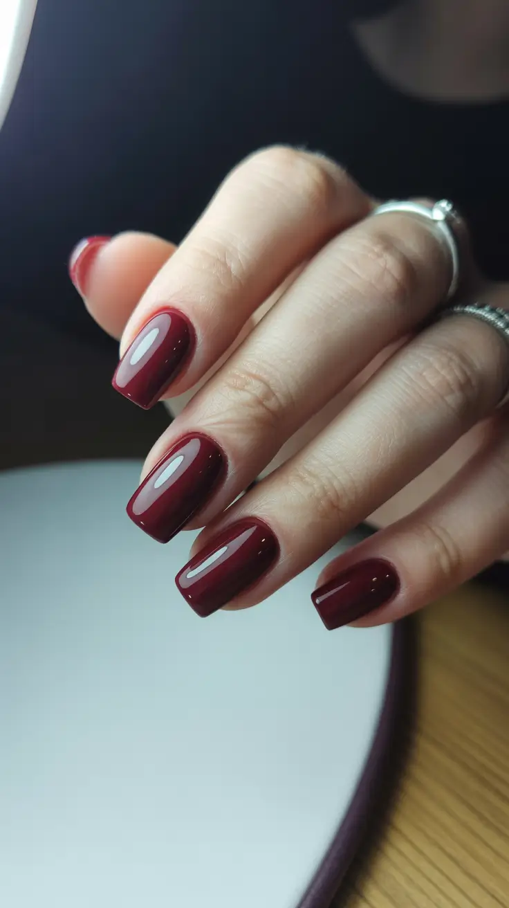 Trendy Red Nails Winter 2025-2026 Velvet Merlot Classic