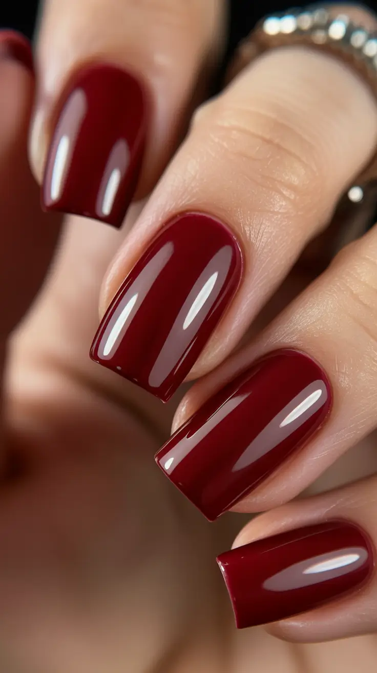 Trendy Red Nails Winter 2025-2026 Cabernet Gloss Perfection
