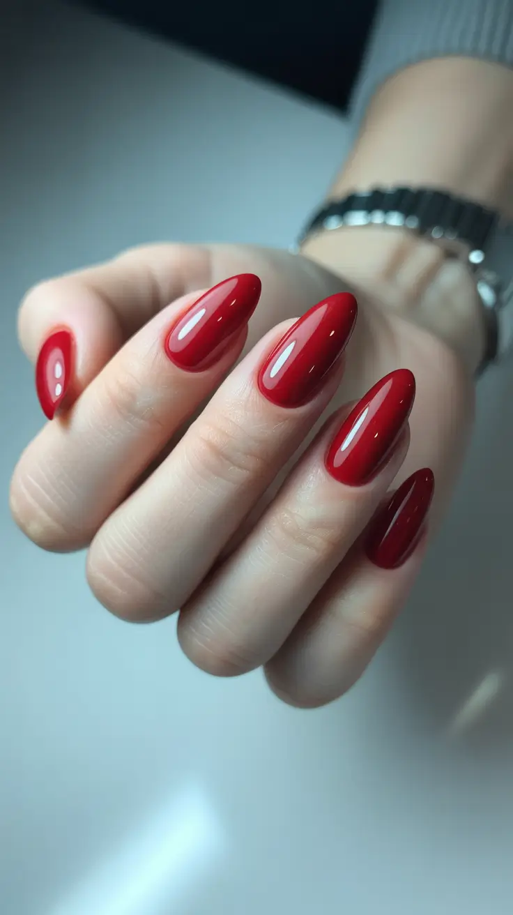 Trendy Red Nails Winter 2025-2026 Glossy Ruby Confidence