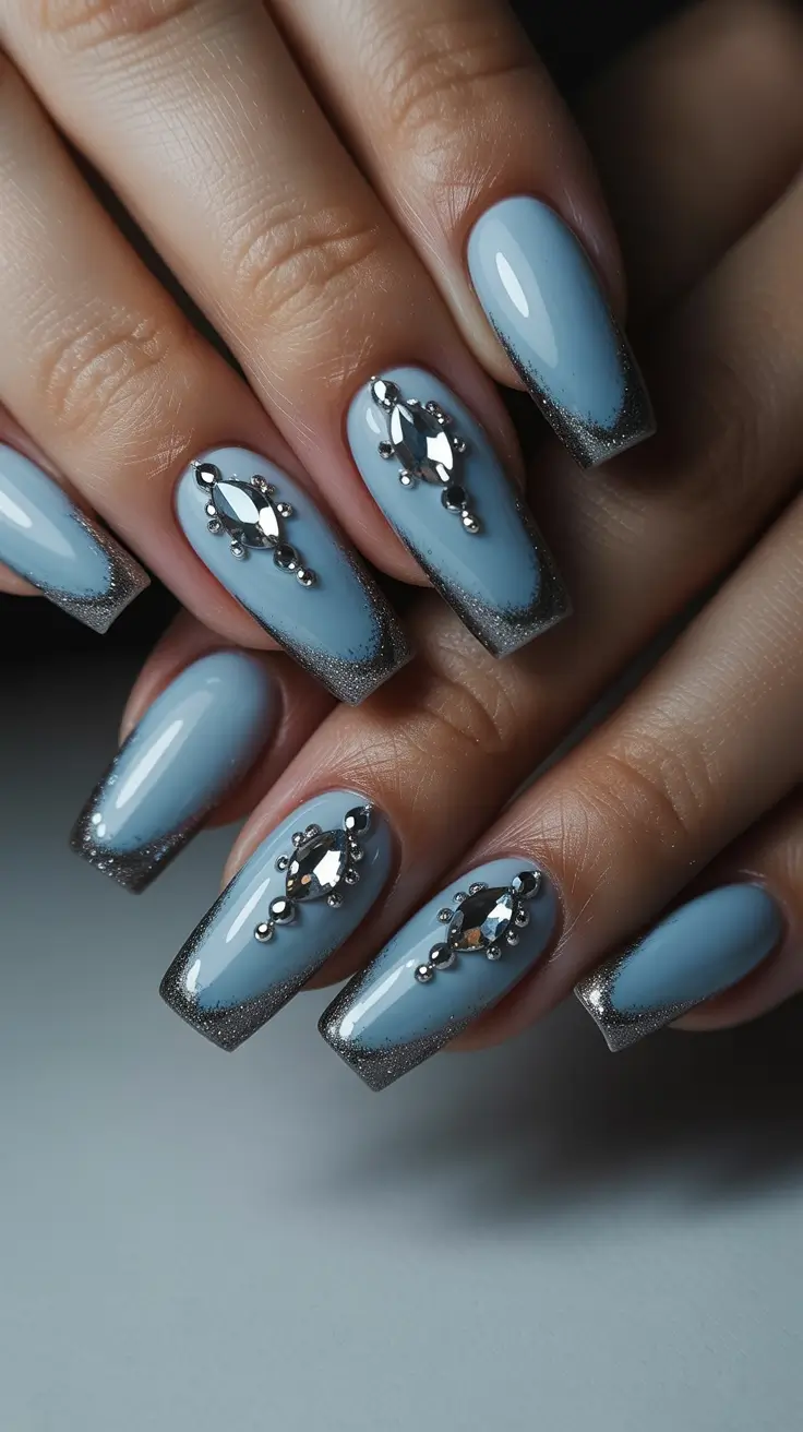 Trendy Simple Winter Nail Ideas 2025–2026 Silver Mist Luxe