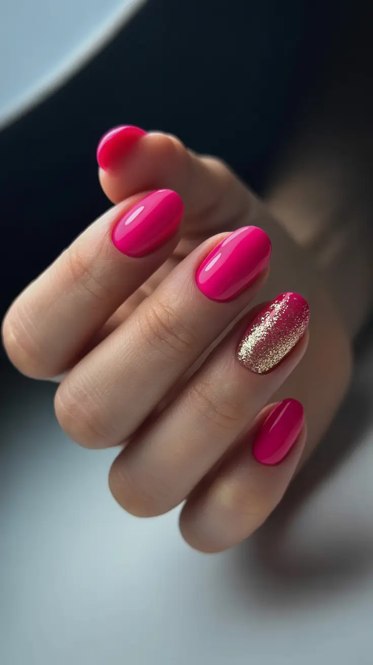 Trendy Simple Winter Nail Ideas 2025–2026 Rosy Glow Elegance