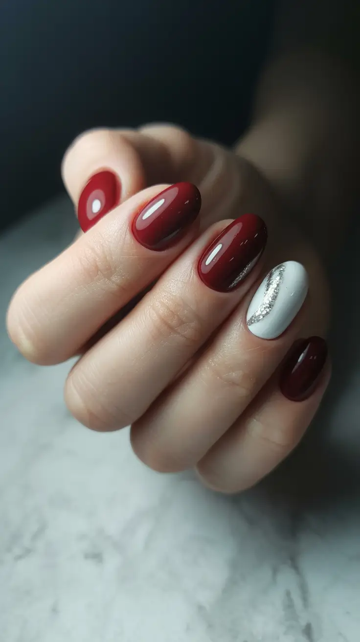 winter-nails-2025-Velvet-Wine-with-Frost-Accent