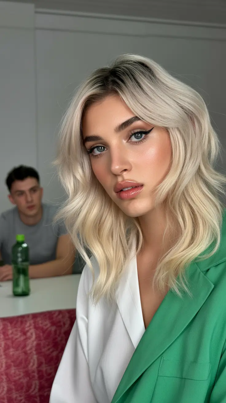 winter formal hairstyles half up Soft Blonde Waves