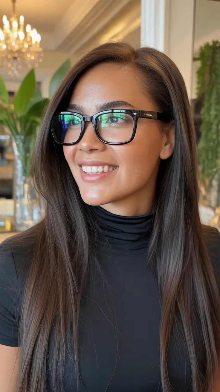 winter hair colors for dark skin Espresso Straight Sleek
