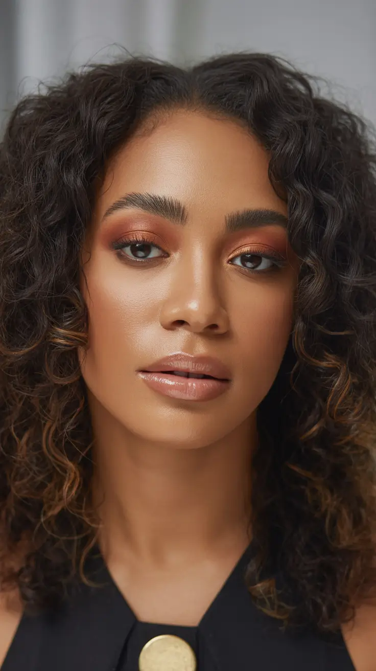 winter hair colors for dark skin Bronzed Caramel Curls