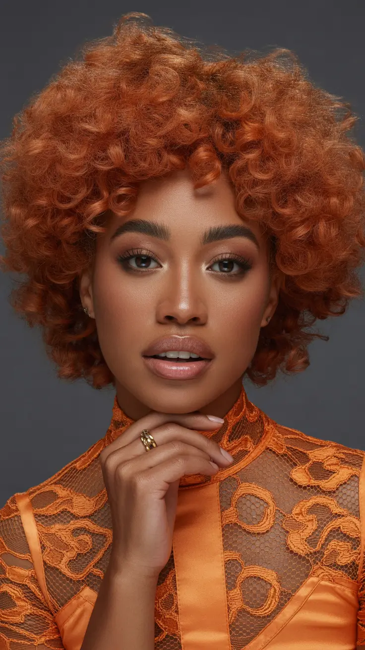 winter hair colors for dark skin Amber Spice Curls