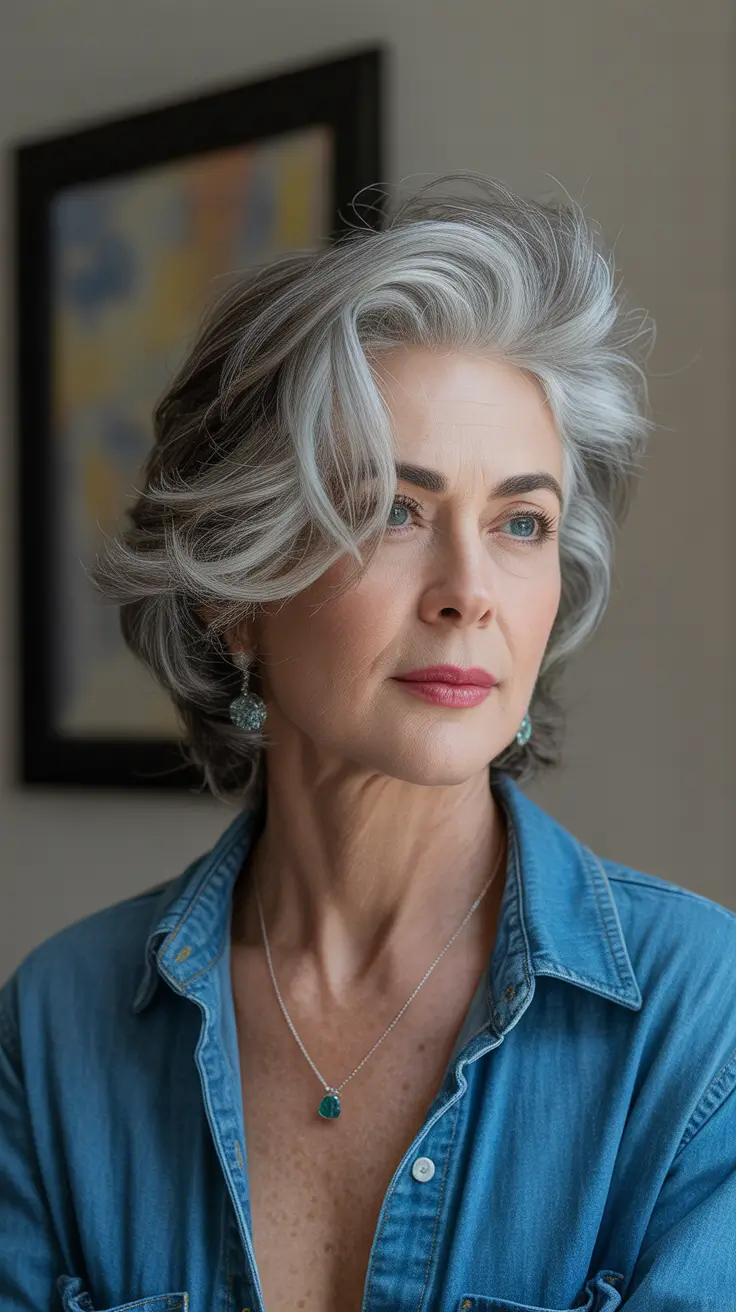 layered grey bob 2025