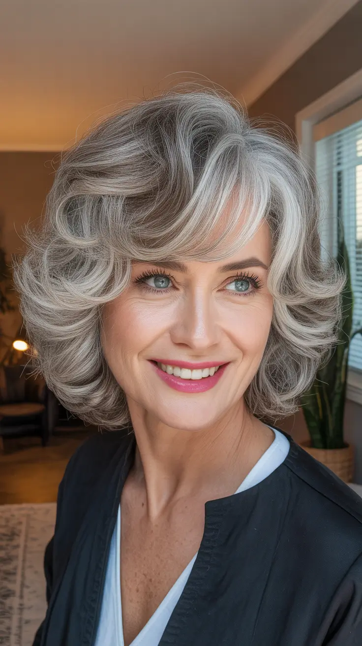 full curly grey layers 2025