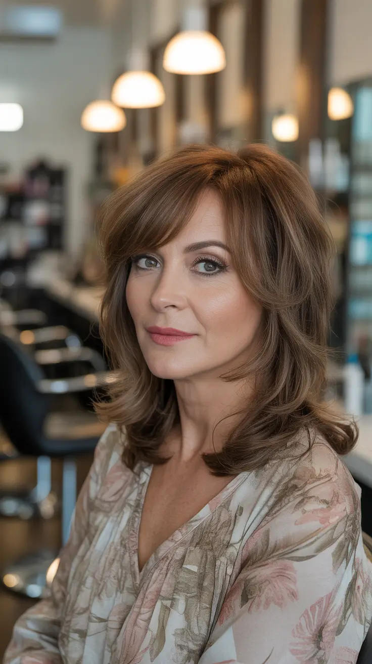 medium layered bangs 2025