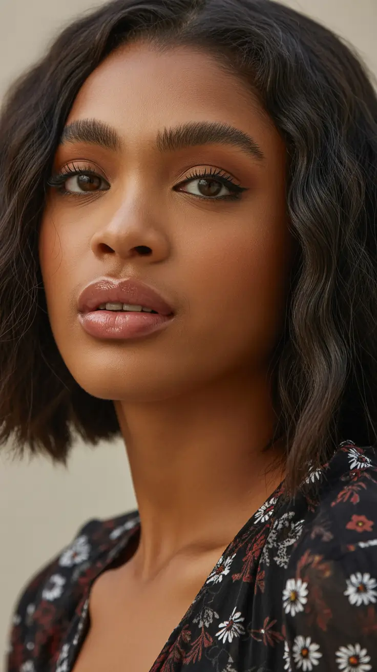 winter hairstyles for black women short loose waves