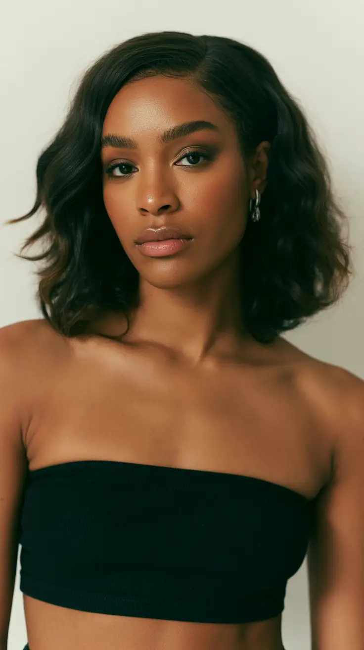 winter hairstyles for black women sew in glossy bob