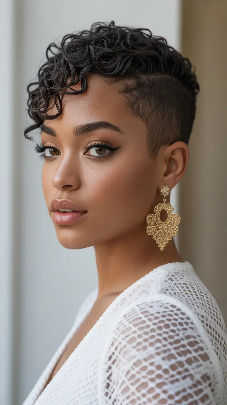 winter hairstyles for black women short curly undercut