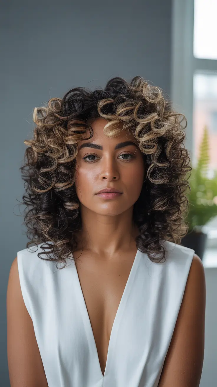 winter hairstyles for black women color two tone curls