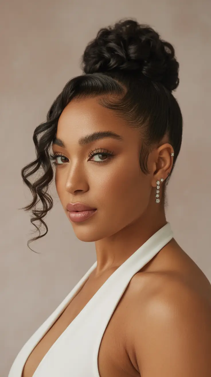 winter hairstyles for black women elegant curled bun