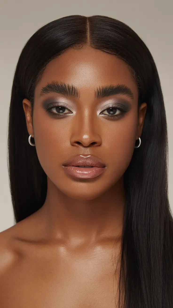 winter hairstyles for black women weave silky center part