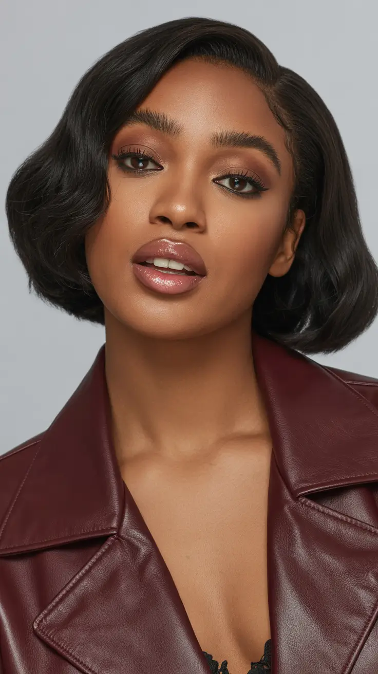 winter hairstyles for black women short sculpted bob