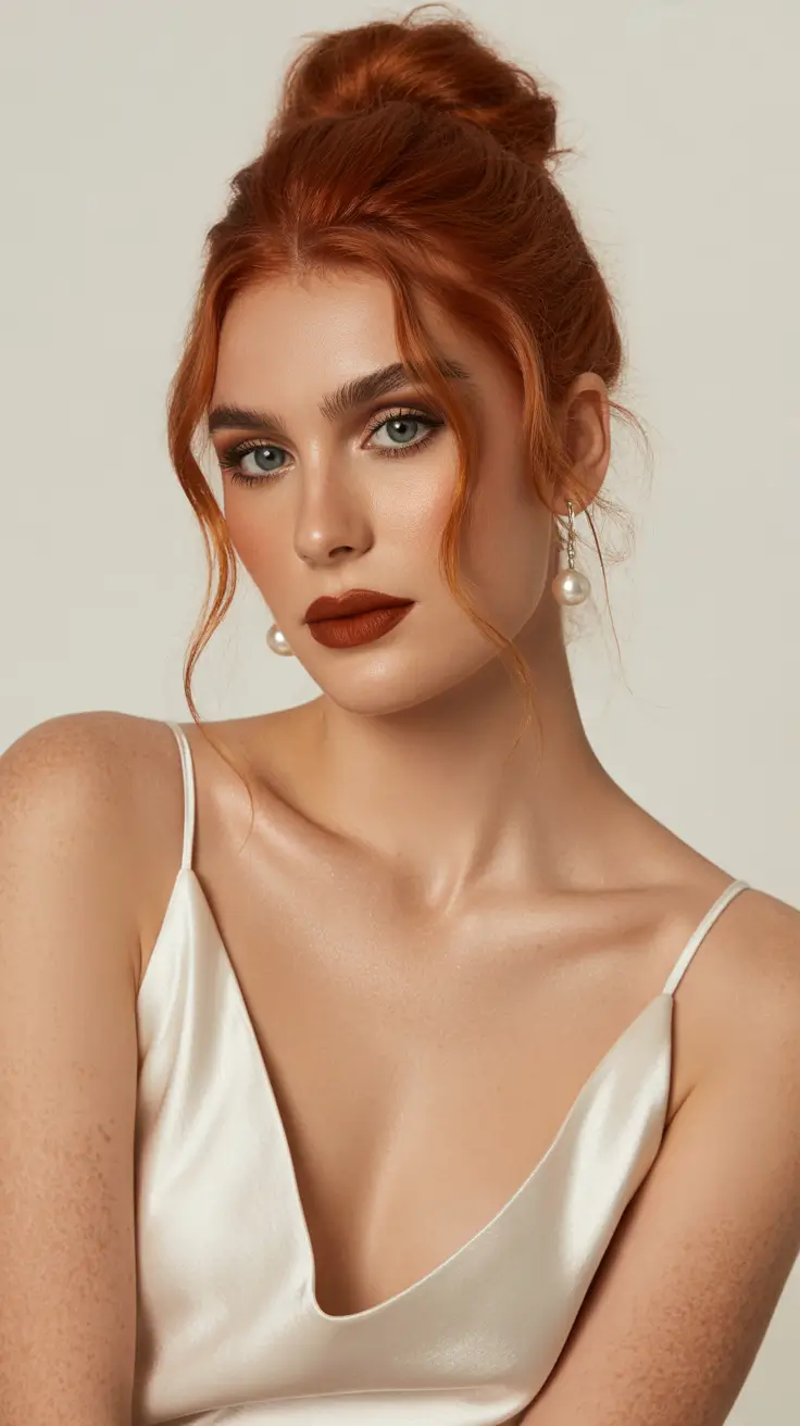 Winter 2025-2026 Hairstyles Ideas Red Updo