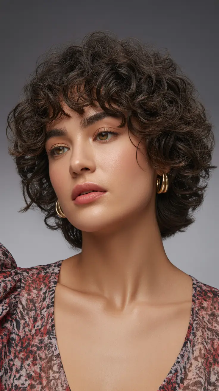 Winter 2025-2026 Hairstyles Ideas Curly Bob Fringe