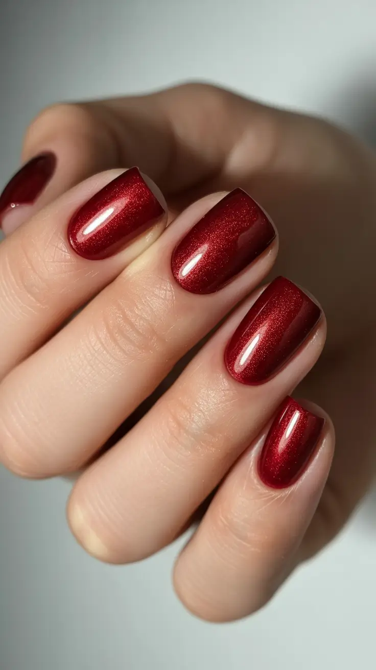 winter nails ideas red Ruby Dust Glow