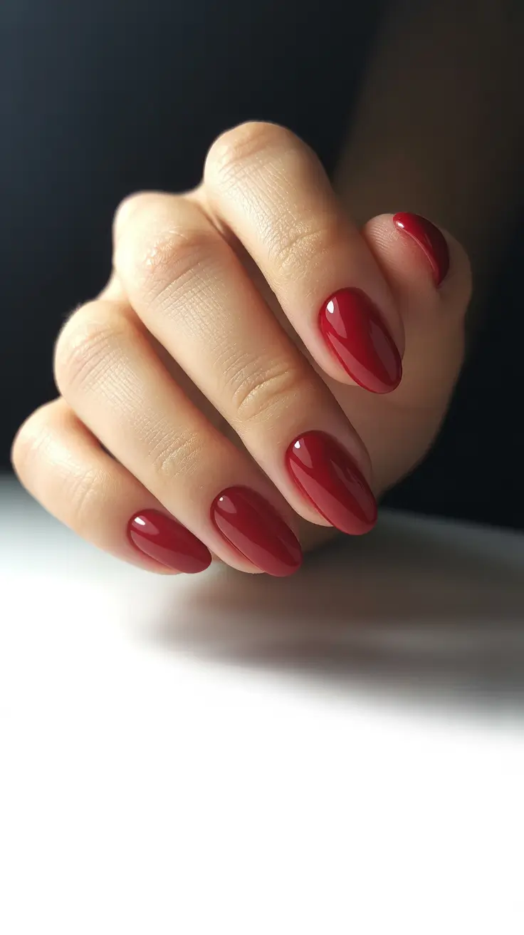 winter nails ideas red Classic Scarlet Allure