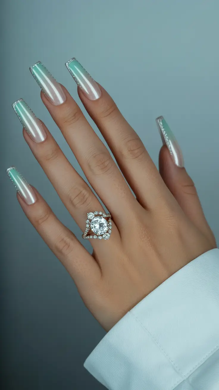winter nails ideas white Frosted French Dream