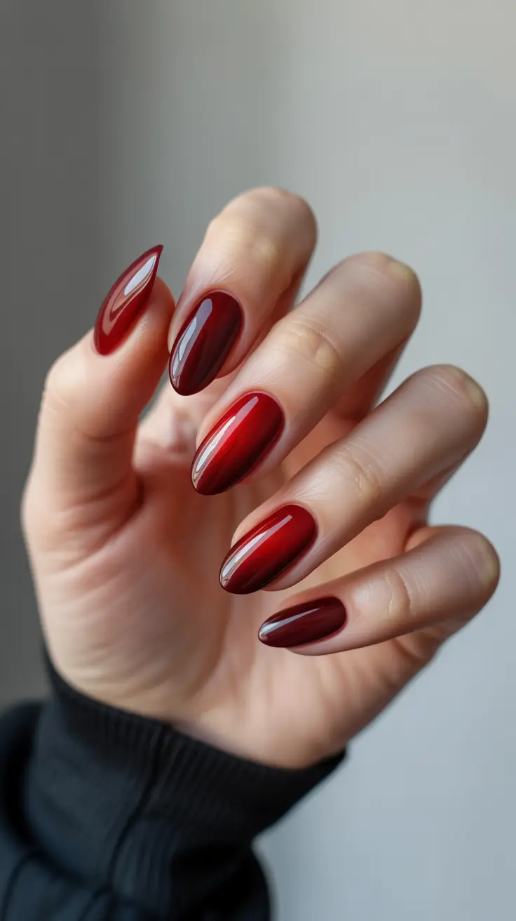 winter nails ideas red Cranberry Glass Shine
