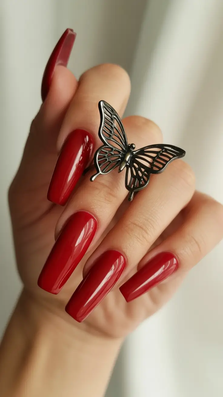 winter nails ideas red Velvet Ruby Confidence
