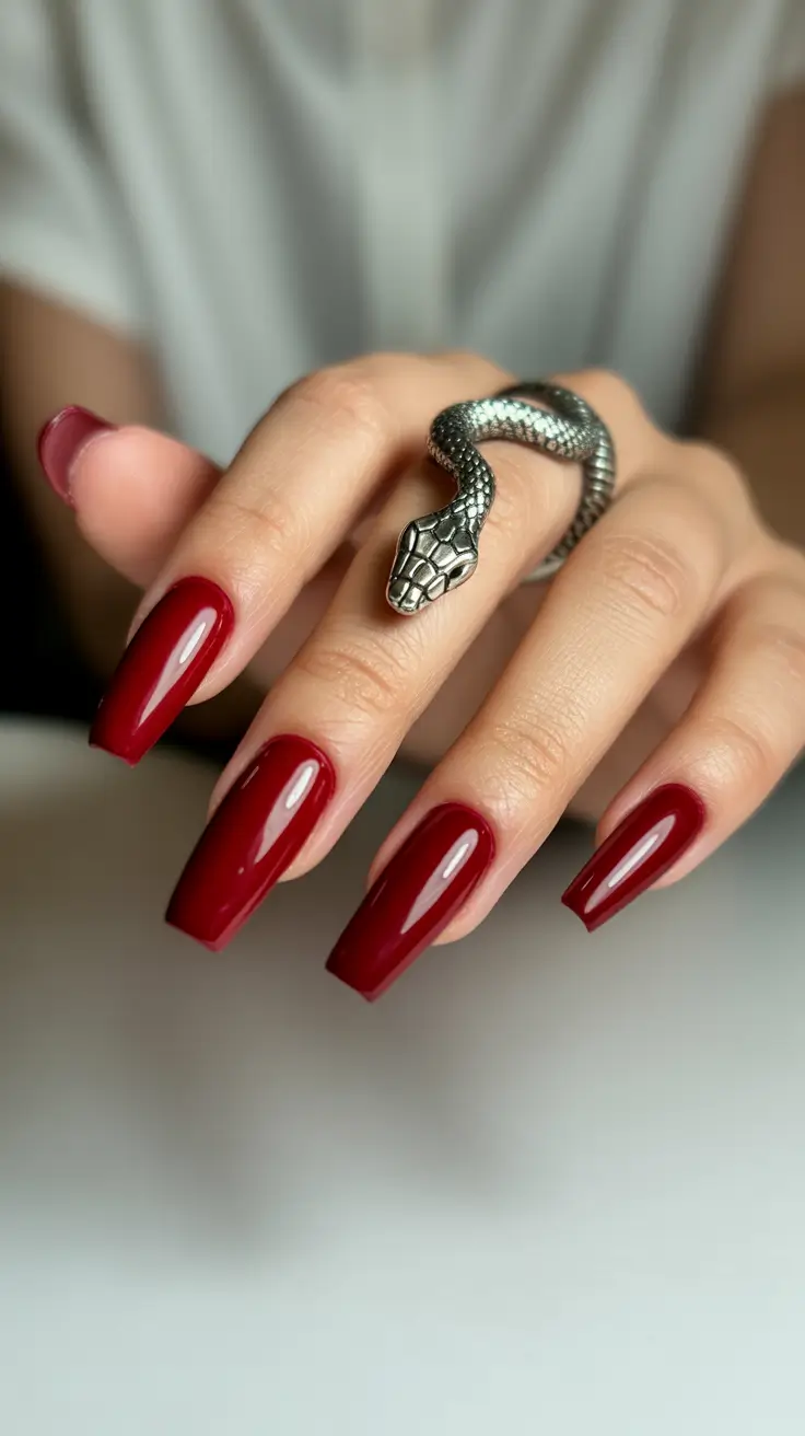 winter nails ideas dark Garnet Luxe Drama