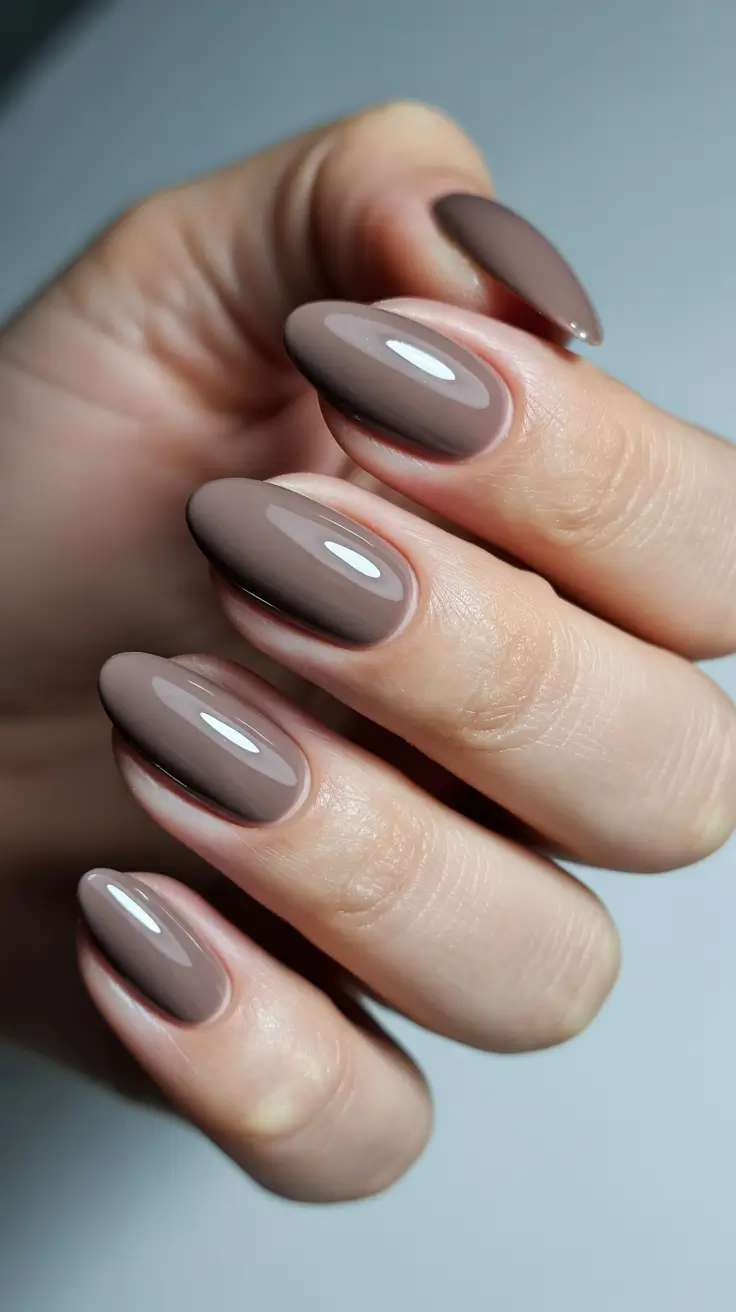 winter almond nails ideas brown Mocha Melt Minimalism