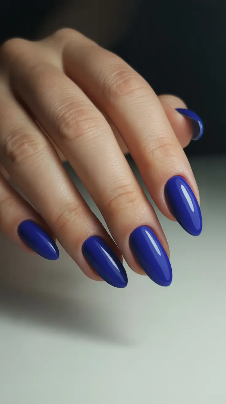winter almond nails ideas blue Royal Indigo Luxe