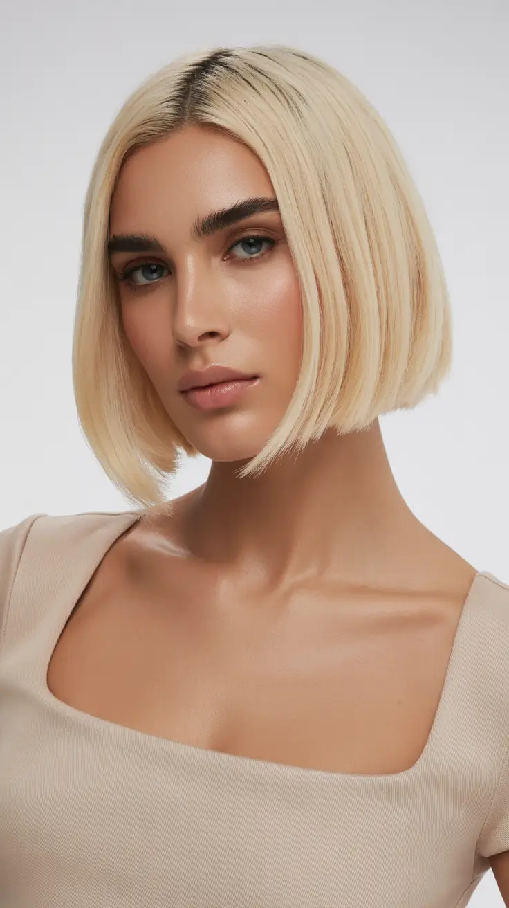 winter hair color short bob haircuts Butter Blonde Minimal