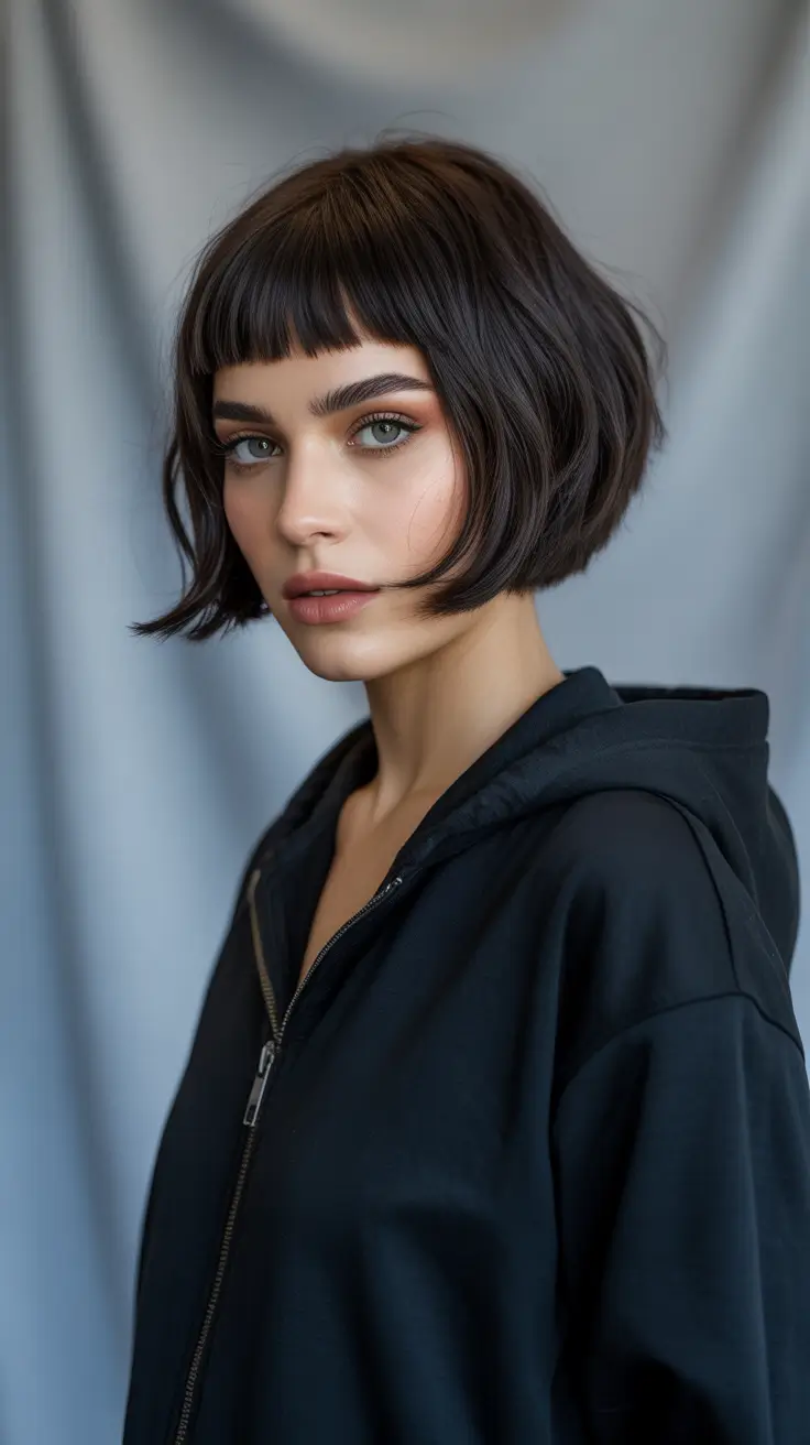 winter hair color short bob haircuts Parisian Espresso Bob