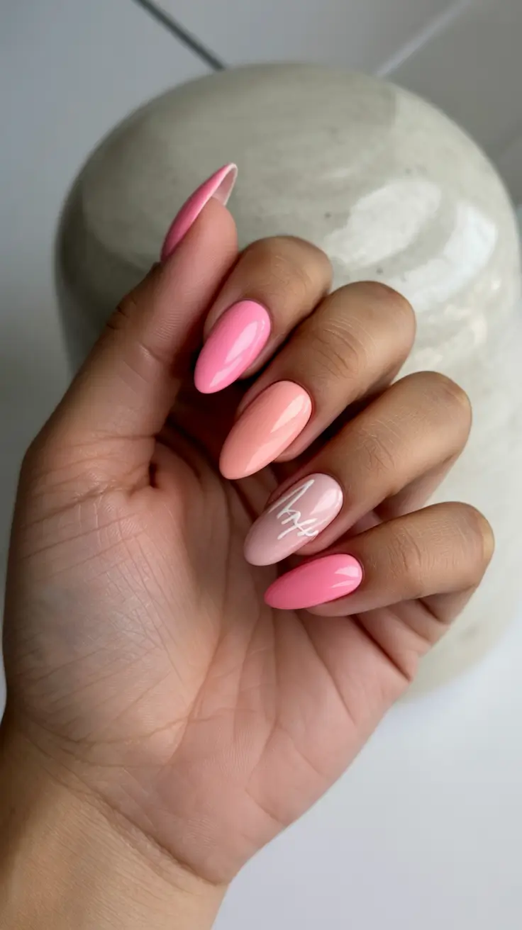 winter gel nails 2025 Soft Pink Glow