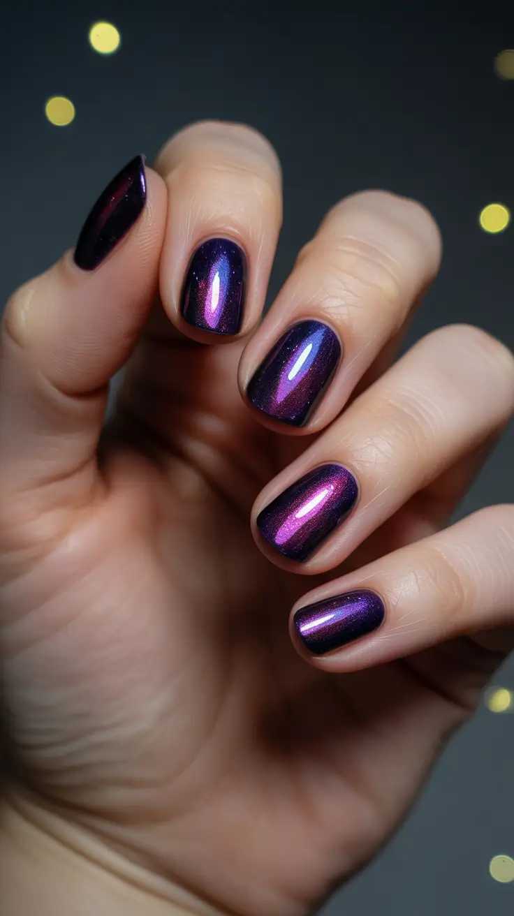 winter gel nails 2025 Midnight Plum