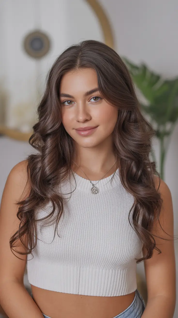 winter hair colors for brunettes Cocoa Swirl Curls