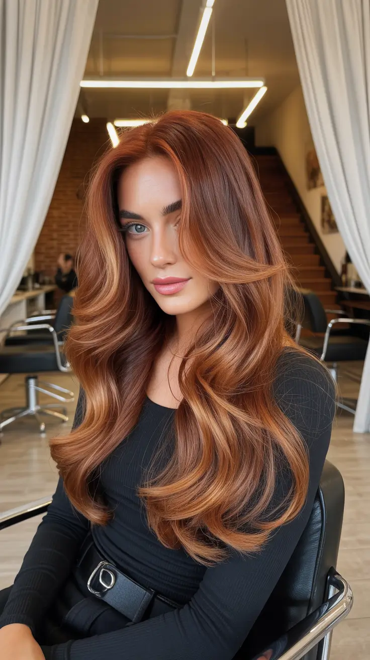 winter hair colors 2025 2026 trends styles Cinnamon Swirl Layers