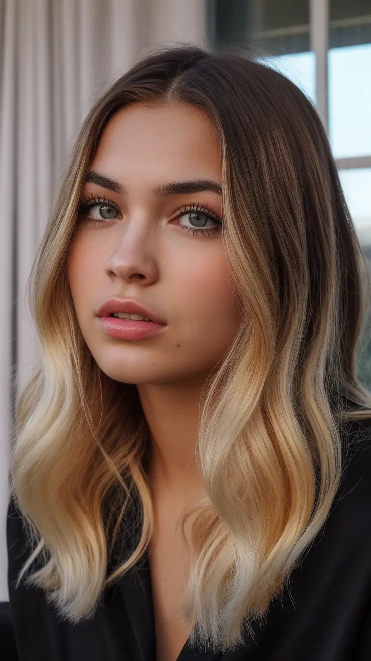 winter haircuts medium round faces Golden Melt Medium Waves