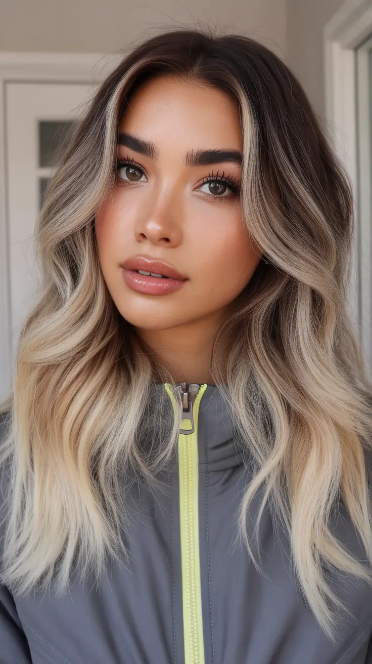 winter haircuts medium round faces Soft Blonde Balayage with Airy Volume