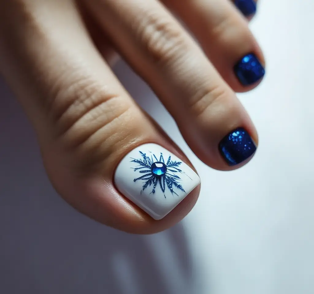 winter nails toes Snowflake Charm