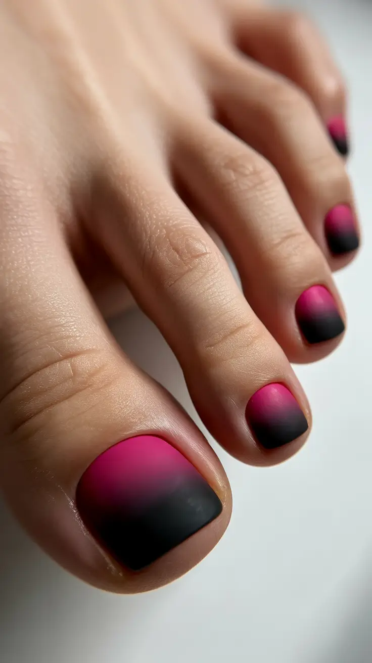 winter nails toes Berry Fade