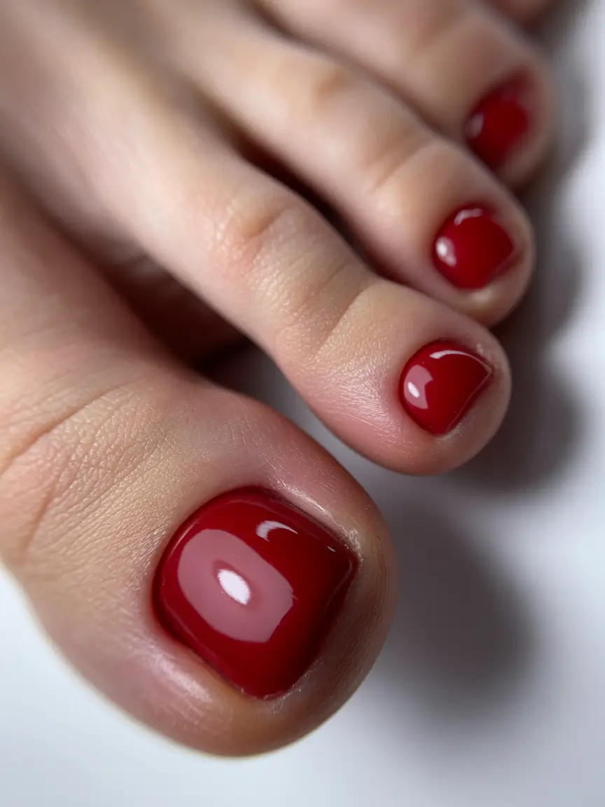 winter nails toes Crimson Gloss