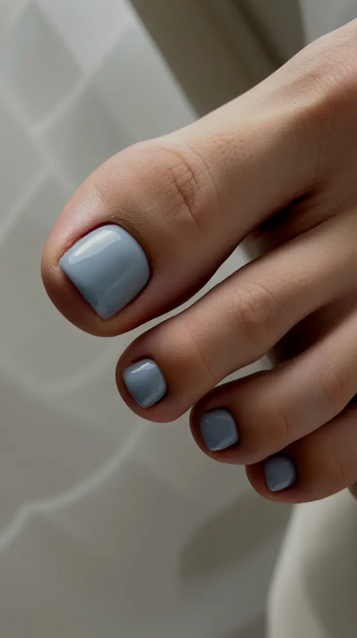 winter nails toes Cloudy Elegance